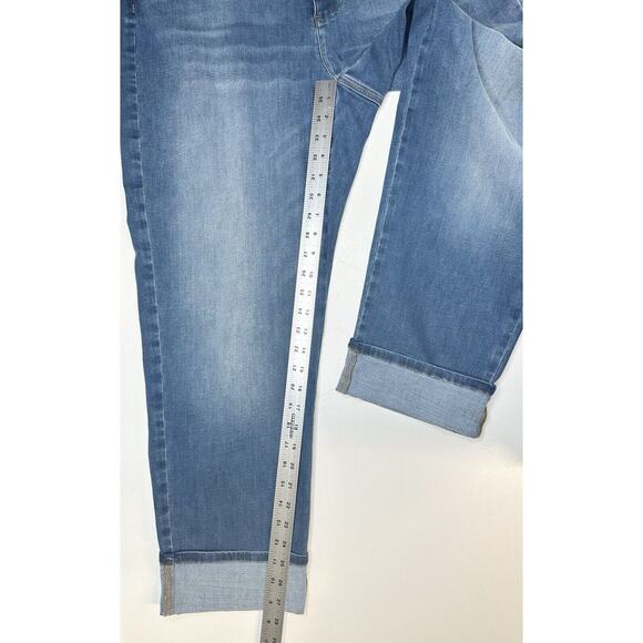 J Jill Jeans Women 18 High Rise Straight Leg Ankle Blue Stretch Denim Cuffed NEW - Picture 9 of 10